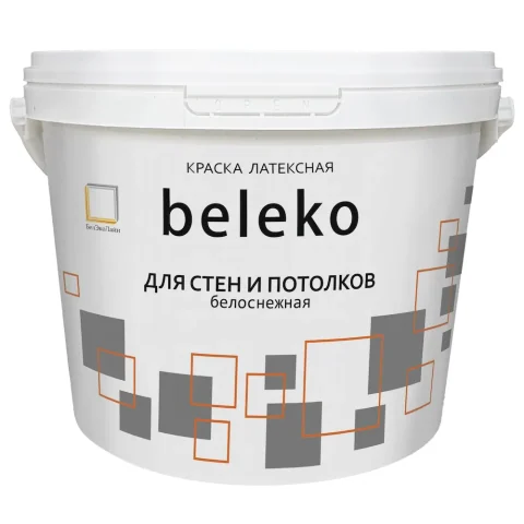Краска в/д BelEco для стен и потолков (белая), 14кг (под.44шт)