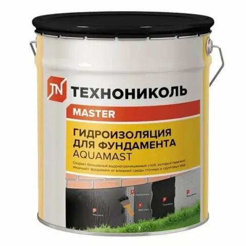 Мастика Aquamast битумная (для фундаментов) (18 кг)