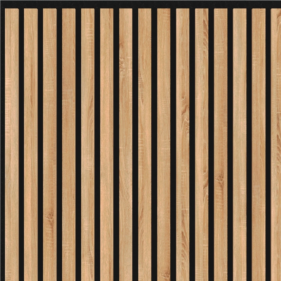 Панель Стеновая Реечная МДФ Stella Beats Standart Дуб Сонома 2700x119x16 (4шт.упак.)