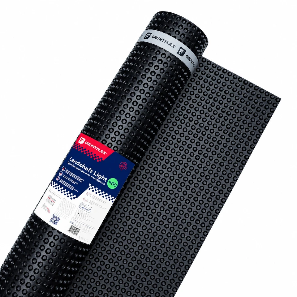 Профилированная мембрана Gruntflex Landshaft LIGHT 400 (2*20м, 40м2)