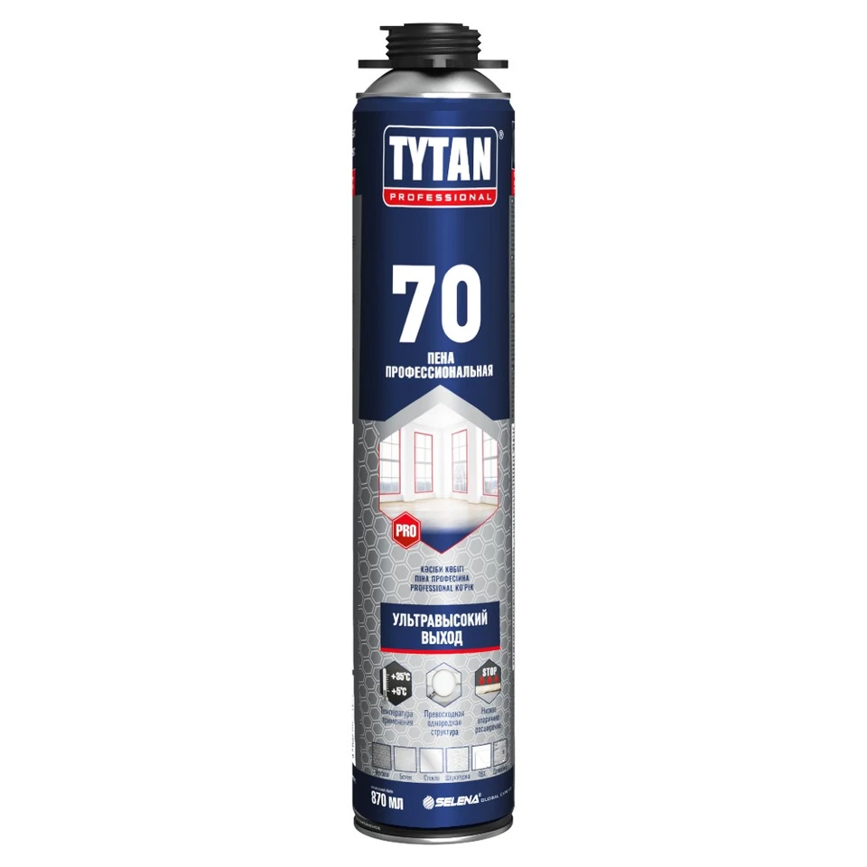 Tytan Professional 70 пена профессиональная 870 мл (1уп=12шт)