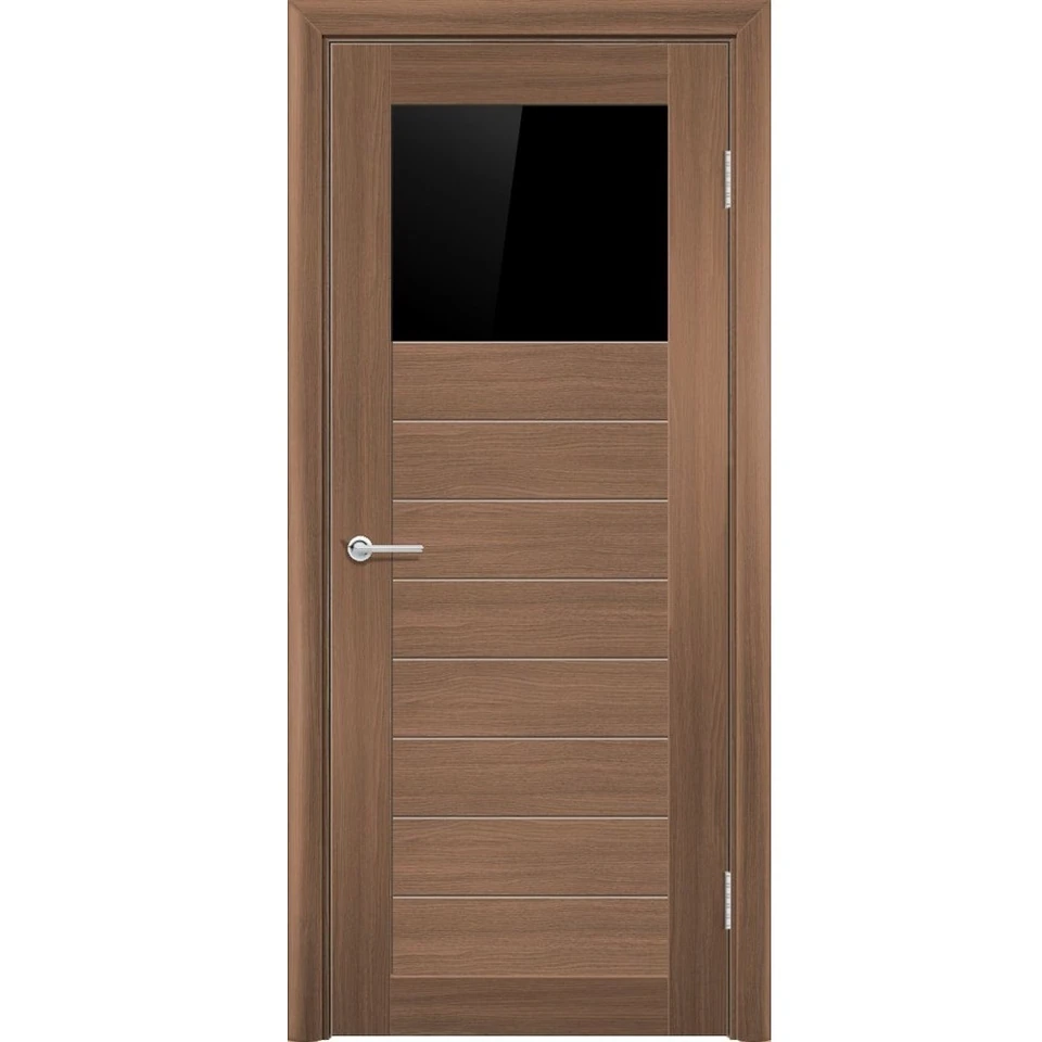 Дверь HD35 цв. Орех Королевский ДО Черное лакобель 2,0*0,6
