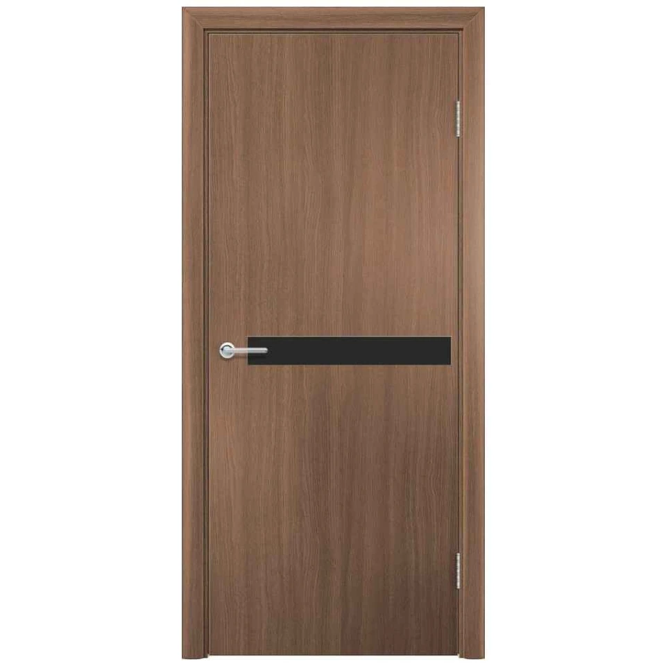 Дверь G02 цв. Орех Королевский черное стекло 2,0*0,8