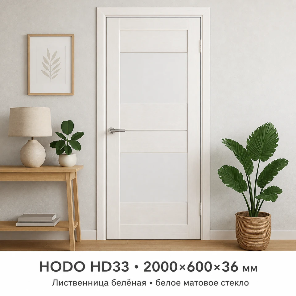Дверь HD33 цв. Лиственница беленая ДО 2,0*0,6