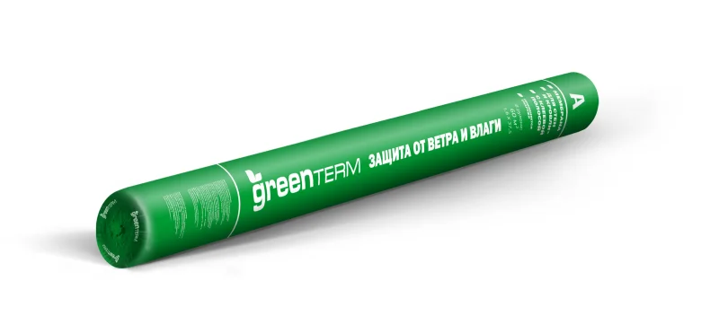 GreenTerm A - паропроницаемая ветро-влагозащитная мембрана, плотность 90 гр, 1,6*37,5 (60 кв.м)