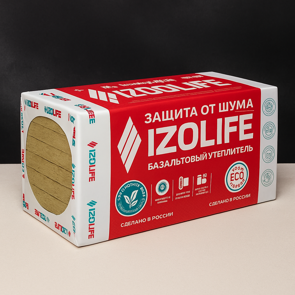 Утеплитель IZOLIFE СТ 50 (50 кг/м3) 1200*600*50мм (уп.5,76м2/0,288м3) (24 упак/поддон)